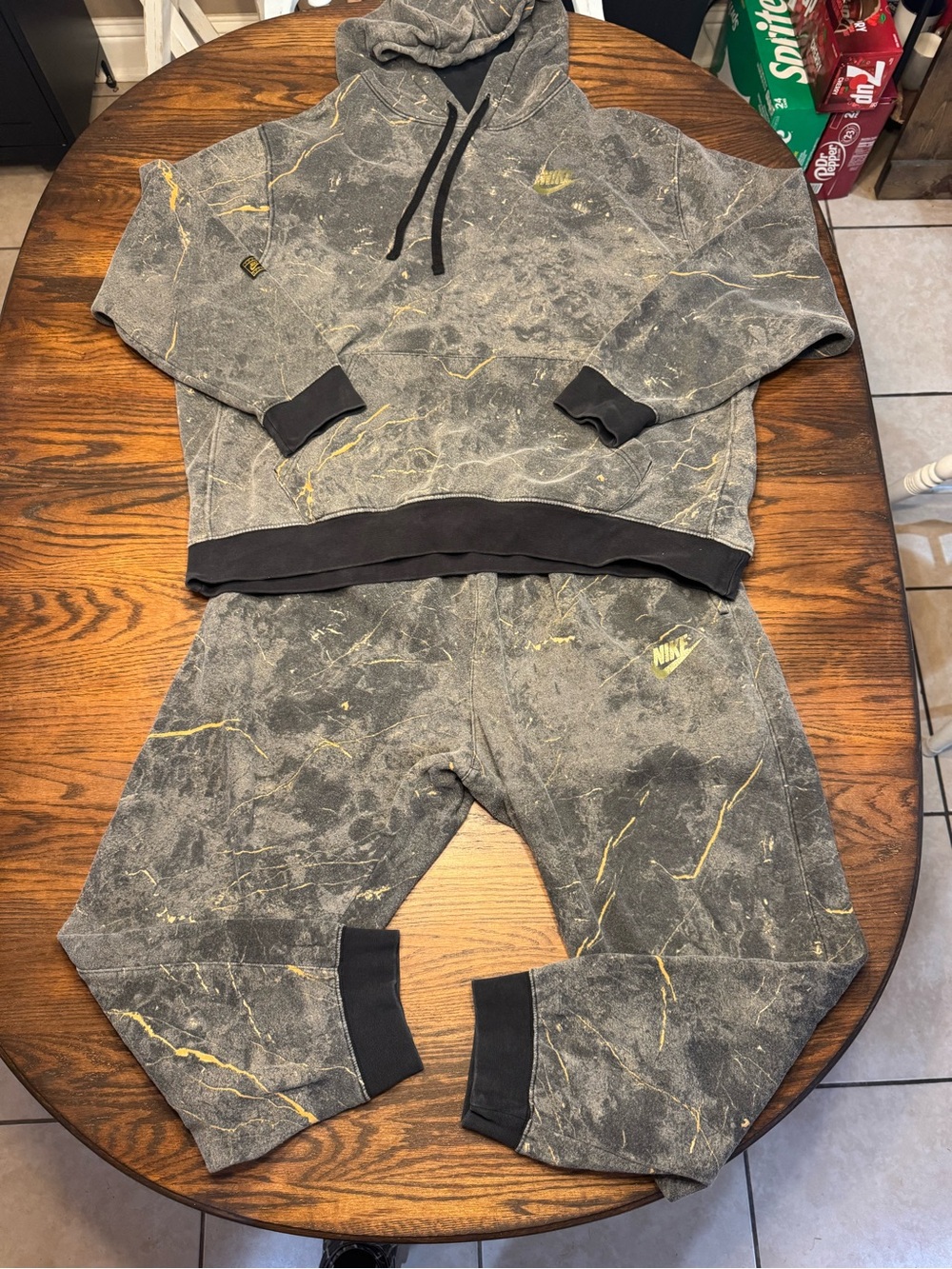 Men’s Nike Marble Hoodie And Matching Sweat Pants XXL